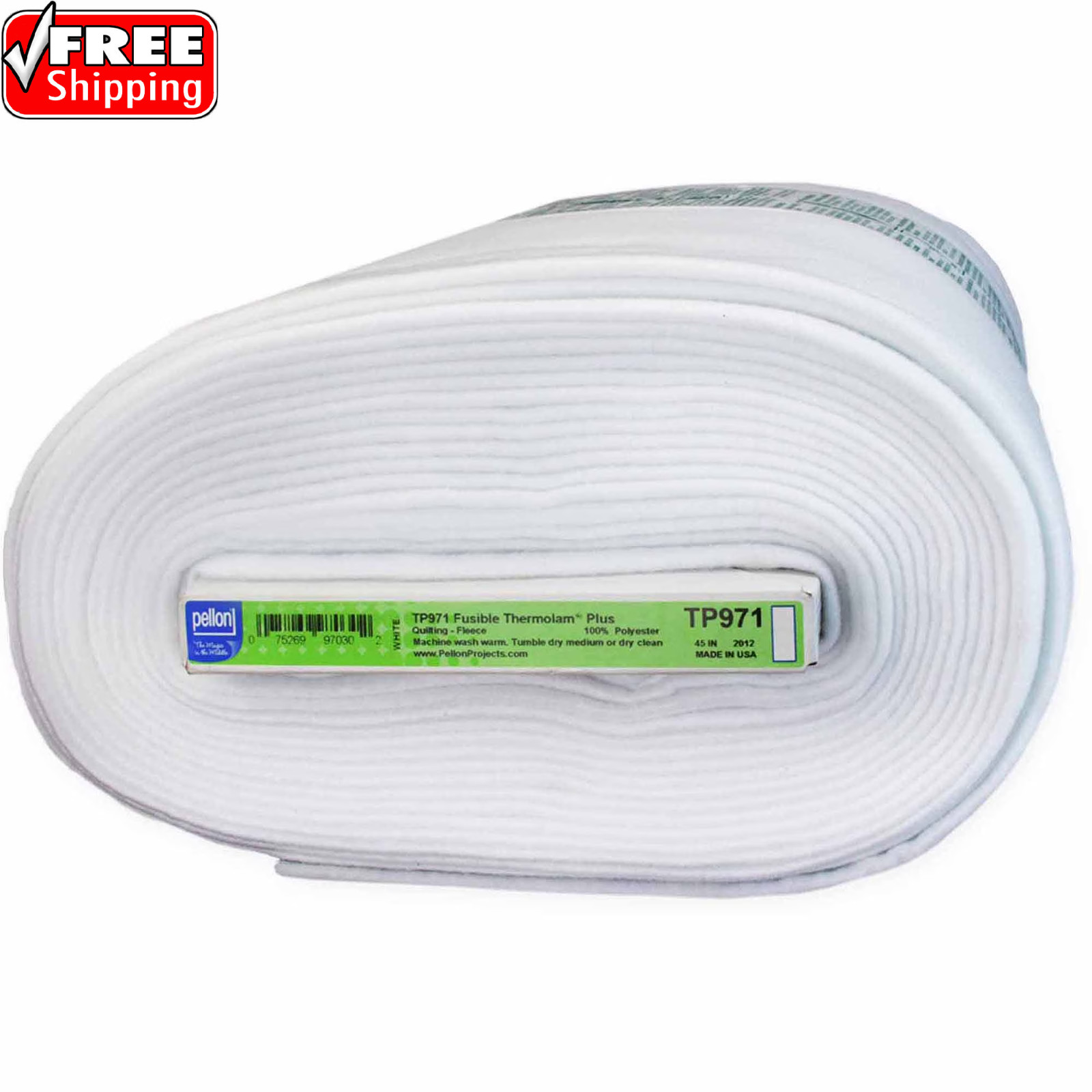 Pellon TP971F Craft Fleece Batting 45″ x 10 Yards by the Bolt White
