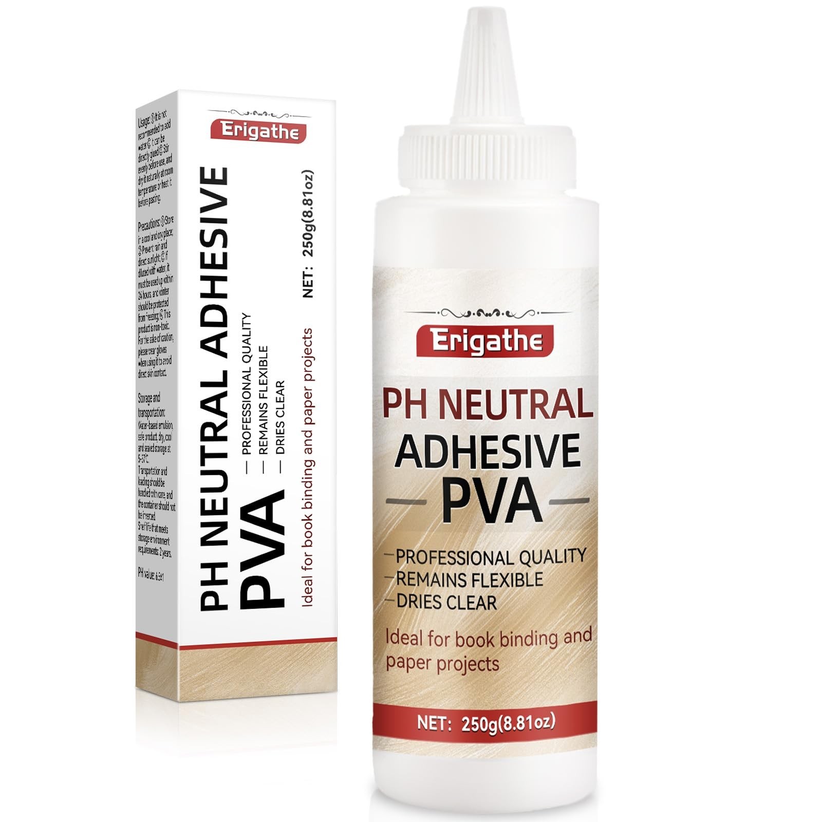 8.81oz PVA Book Glue Acid Free Clear Drying Adhesive for Bookbinding Repair new