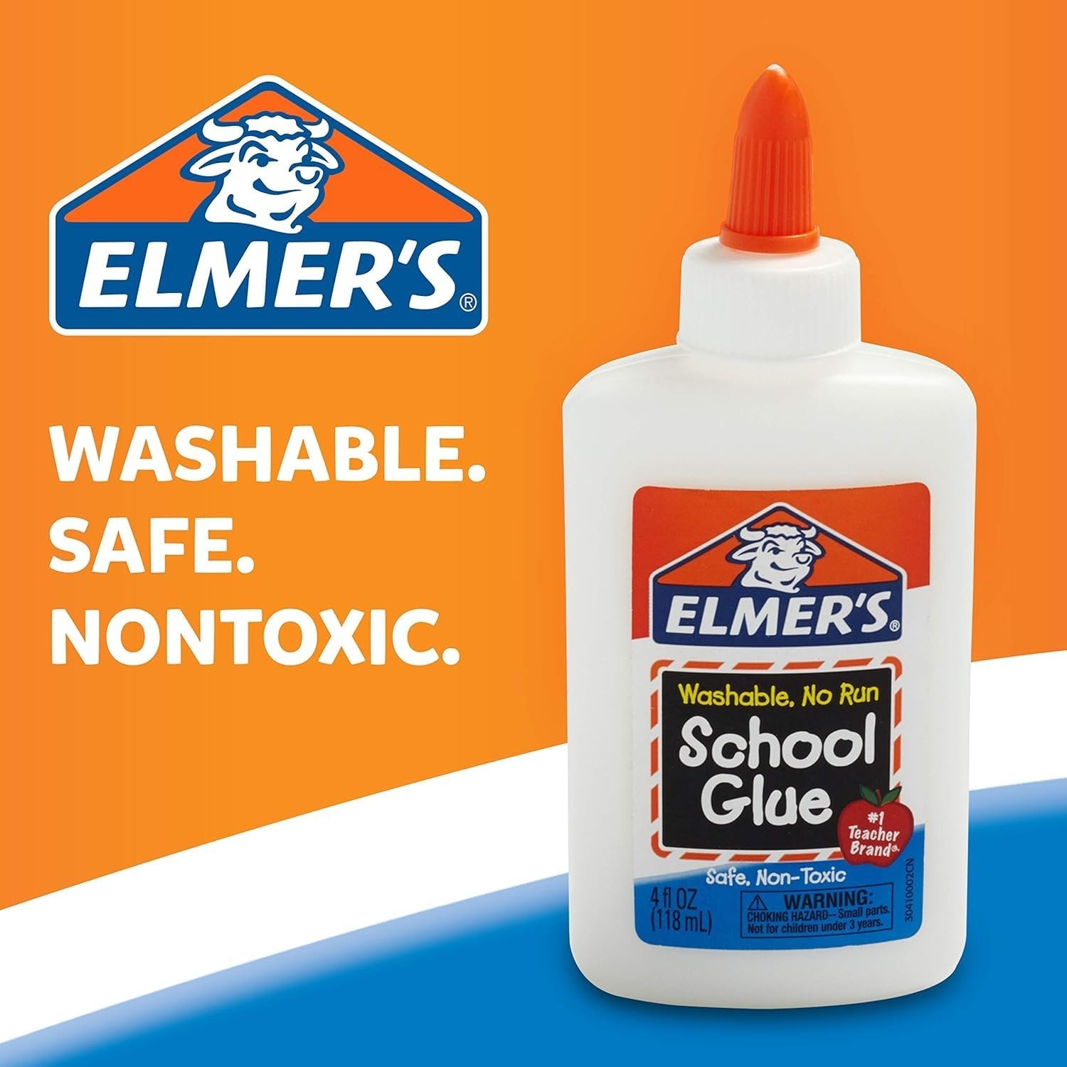 Elmer’s Liquid School Glue, Slime & Craft, Safe and Non-Toxic, Washable, White,