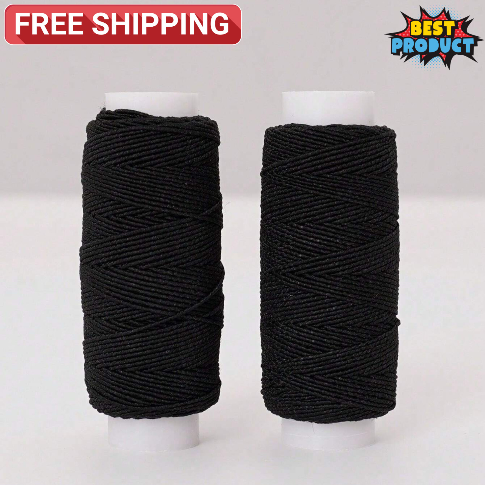 Elastic Sewing Thread 2 Rolls Ultra-Fine Sewing Stitching Cord for DIY Crafting