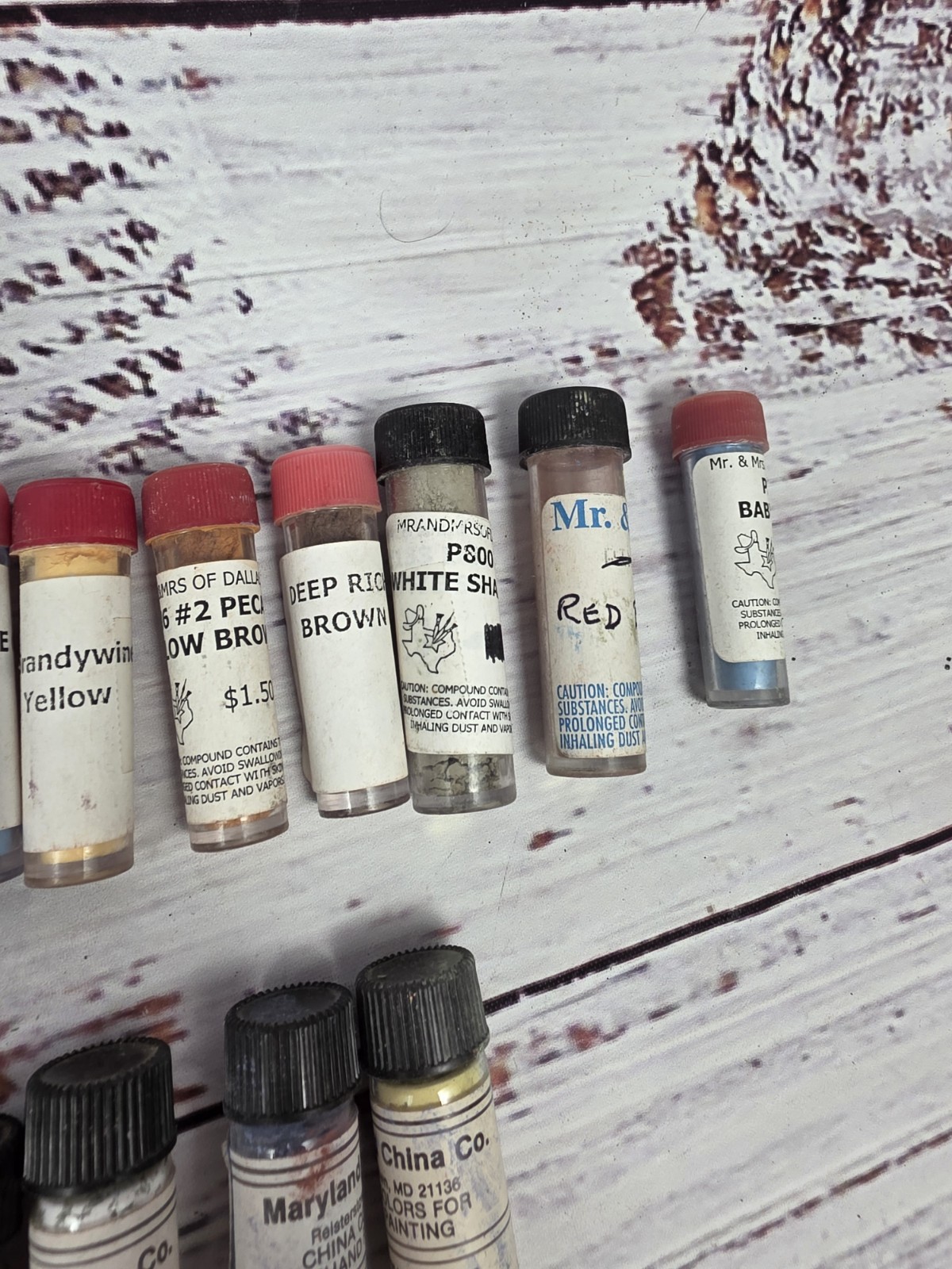 75+ China Porcelain Powder Paints Vials House Of China, Maryland China, Mr &Mrs