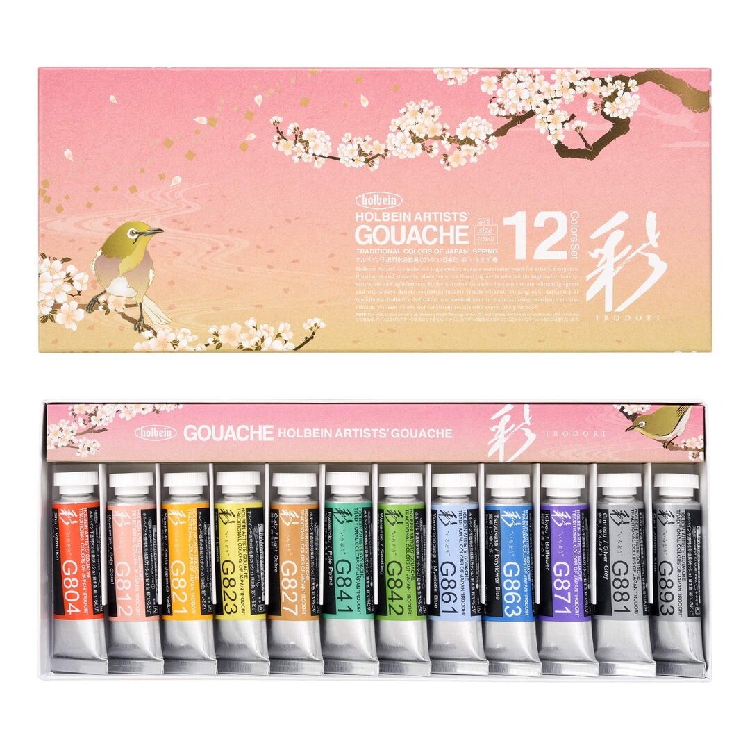 Holbein Artist Gouache Set of 12 Traditional Colors of Japan (15ml) Four Seasons