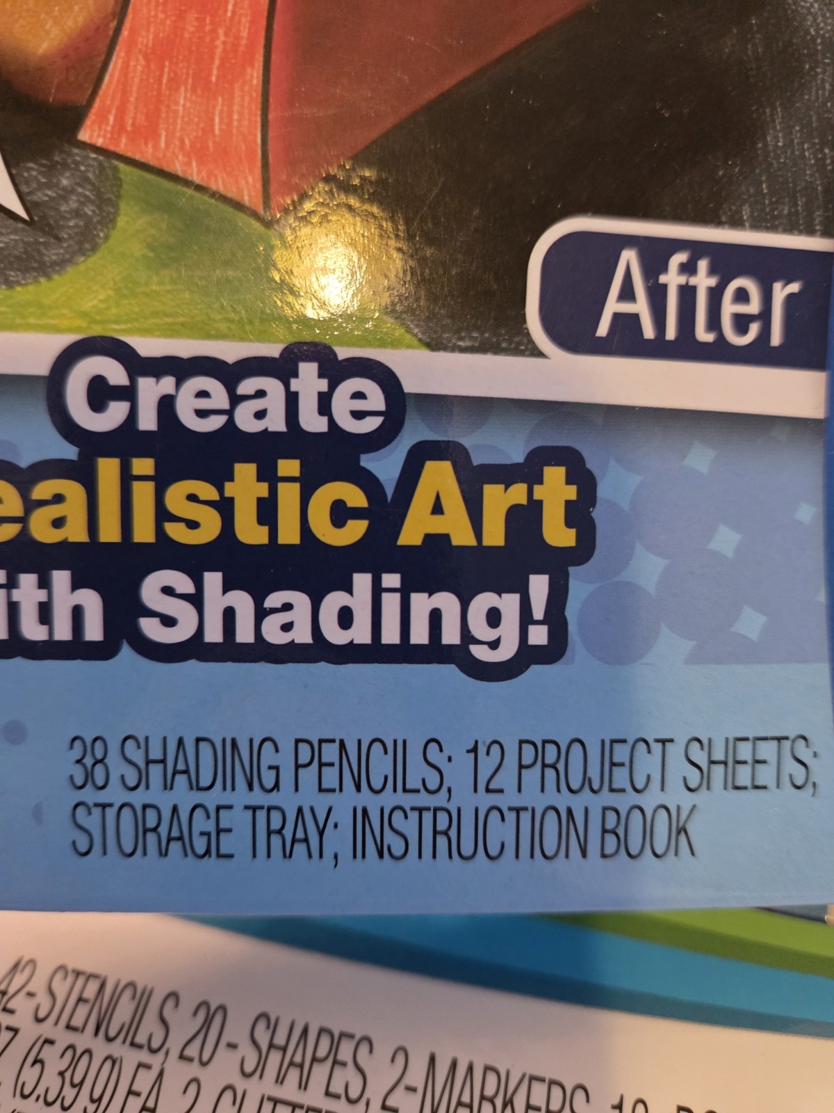 Kids Art Lot Art Skills color shades pencil kit 52 pieces Art Skills poster Kit