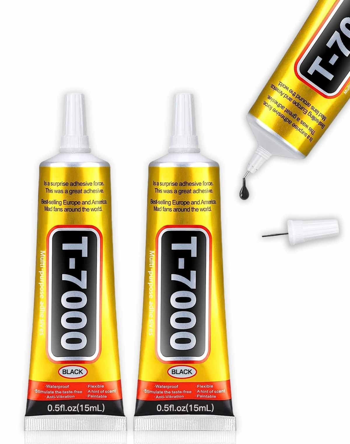 ALECPEA Upgrade T-7000 Black Adhesive Glue – 2PCS 15ml | High-Performance Waterp