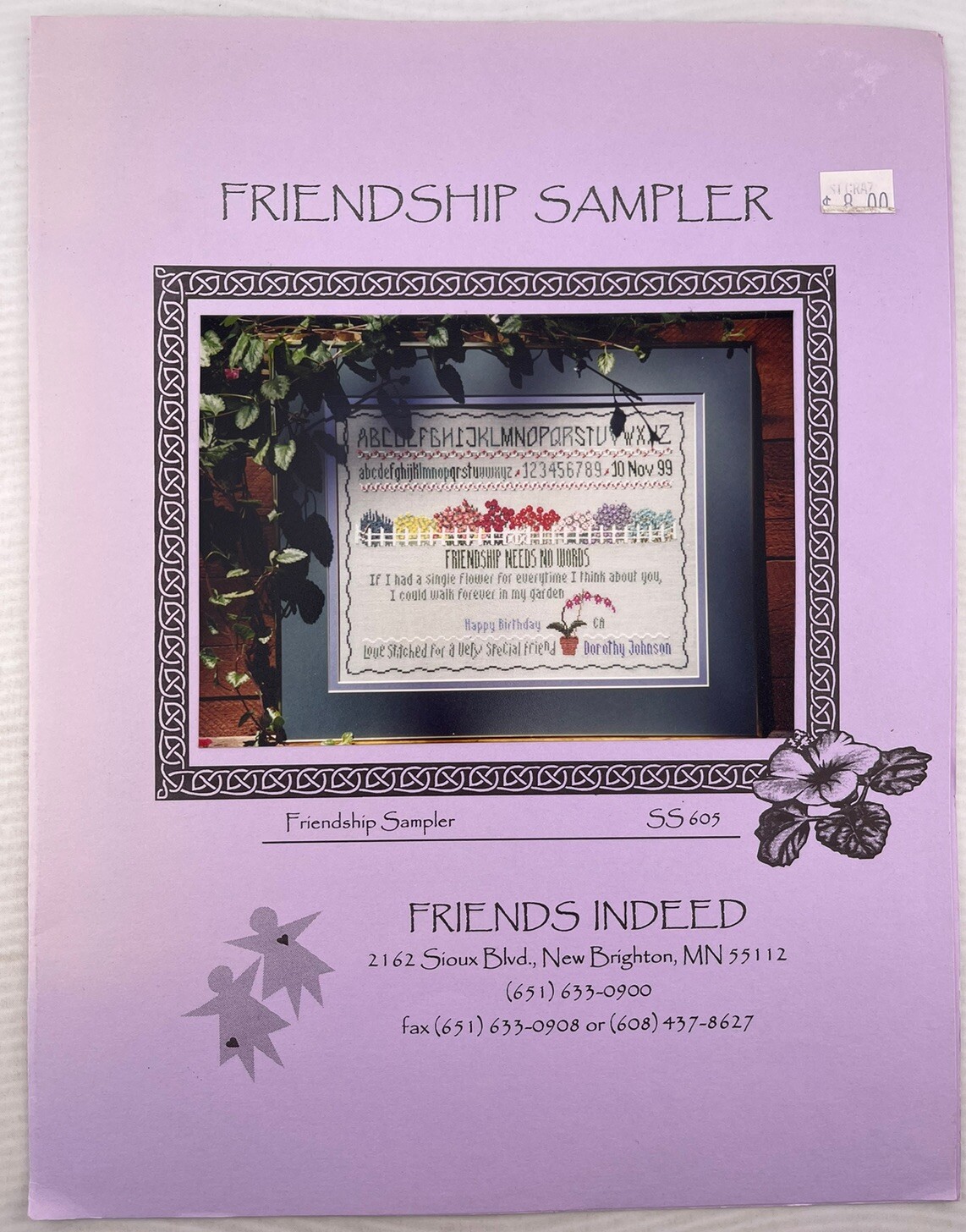 Friends Indeed Friendship Sampler Cross Stitch Pattern SS605