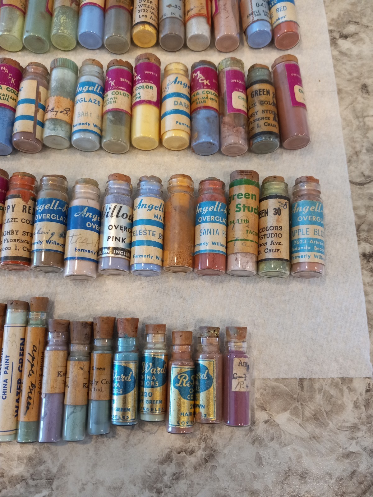 VTG Lot Of 135 China Paint Porcelain Dry Powder Various Manufacturers Most Full