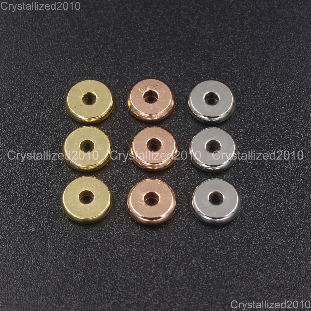 Solid Metal Round Rondelle Slice Bracelet Necklace Connector Charm Spacer Beads