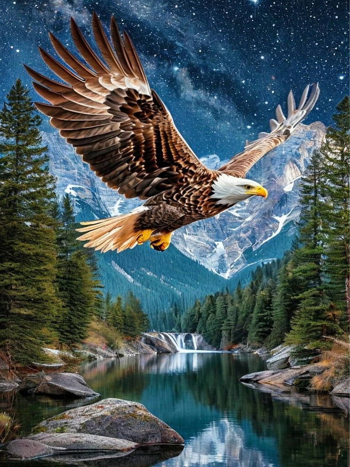 Eagle Diamond Art Kits for Adults, Eagle Landscape Diamond Painting Kits for Adu