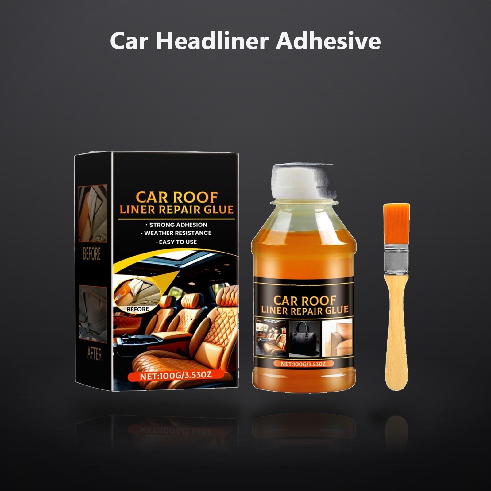 Car Headliner Adhesive, Upholstery Glue for Cars, High Viscosity, Yellow, Wat…