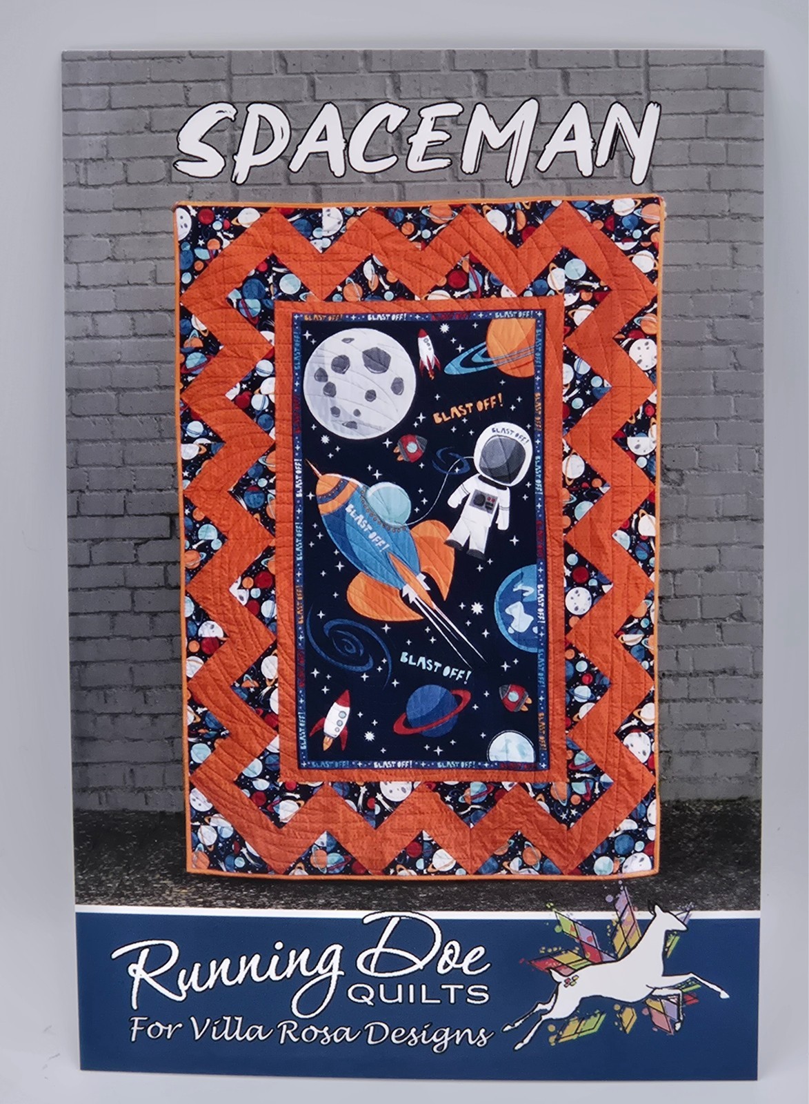 SPACEMAN Quilt Pattern by Running Doe Quilts Villa Rosa Designs Panel Friendly