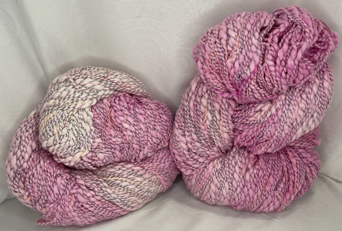 Unbranded Unknown Fiber Pink Yarn Lot of 2 Hanks