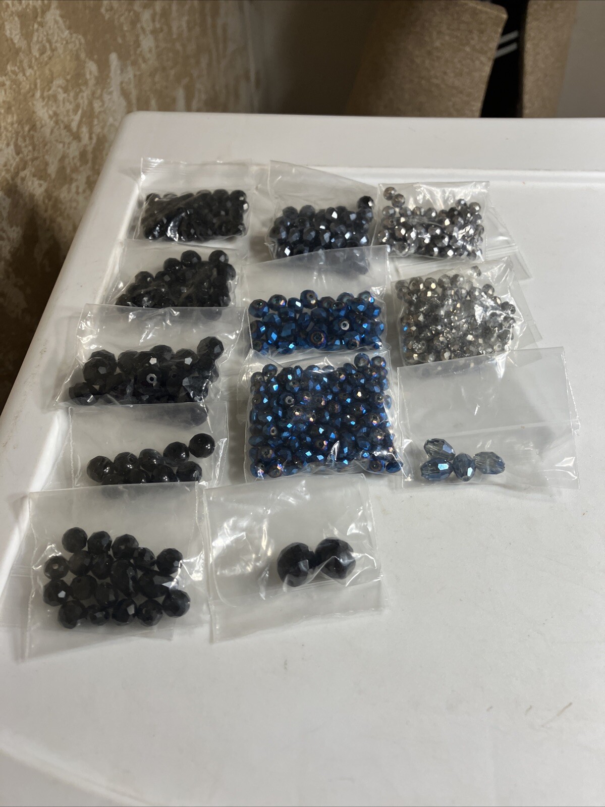 Lot of Crystal Vintage Beads Black Grey Matalic Aurora Borealis