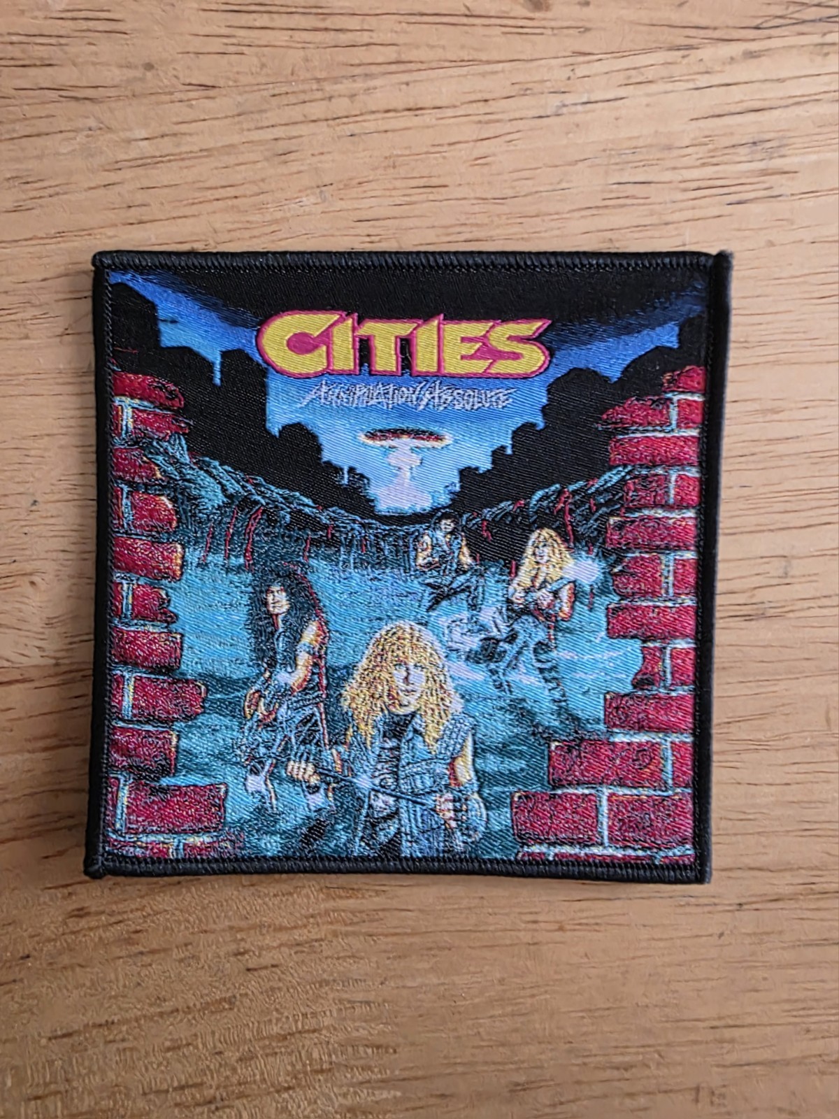 Cities Annihilation Absolute Black Border Woven Patch