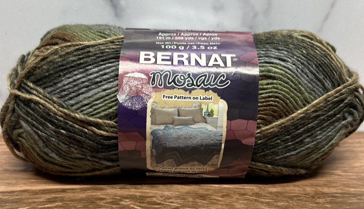Bernat Mosaic Yarn 44012 Into the Woods 4 Medium 209 Yards NEW Discontinued