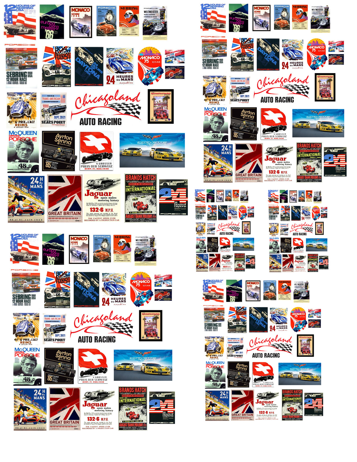 1:24 1:32 1:43 1:64 RACING POSTERS 1 DECALS FOR DIECAST & OTHER DIORAMAS