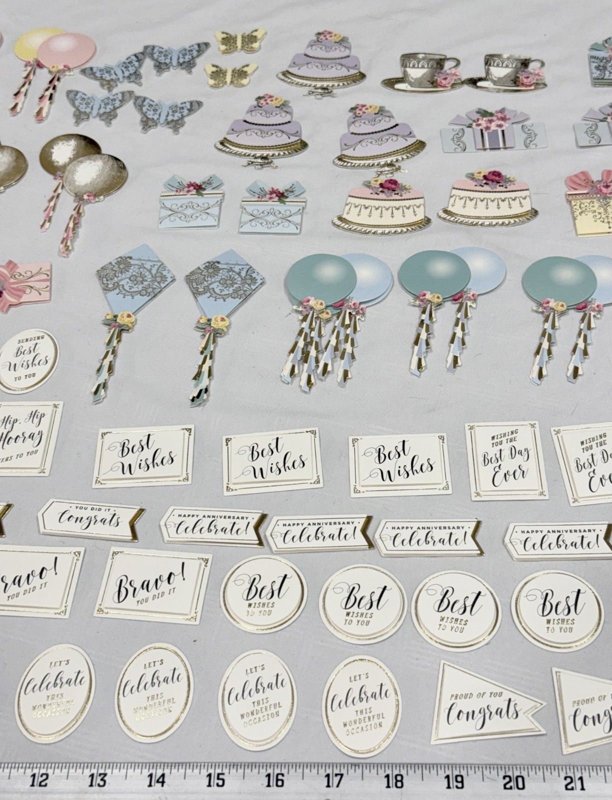 2023 Anna Griffin AG1097 “CELEBRATION STICKERS & SENTIMENTS” 100+ Pcs w/ Box