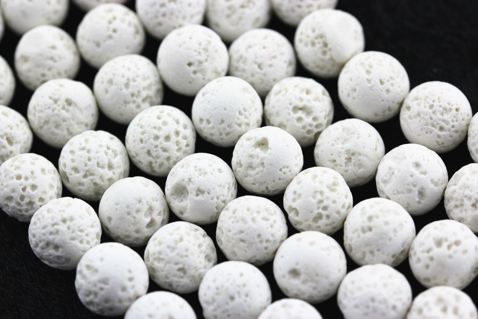 White Volcanic Lava Rock Stone Beads 4mm 6mm 8mm 10mm 15.5″ Strand