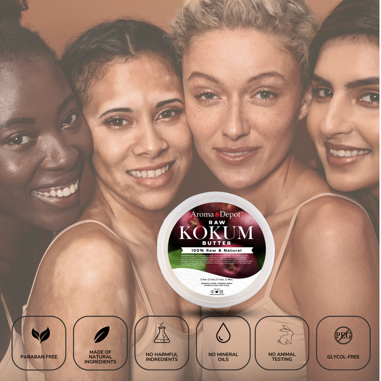 Raw Kokum Butter 2 lb 100% Pure Natural Cold Pressed Skin Care Moisturizer POUCH