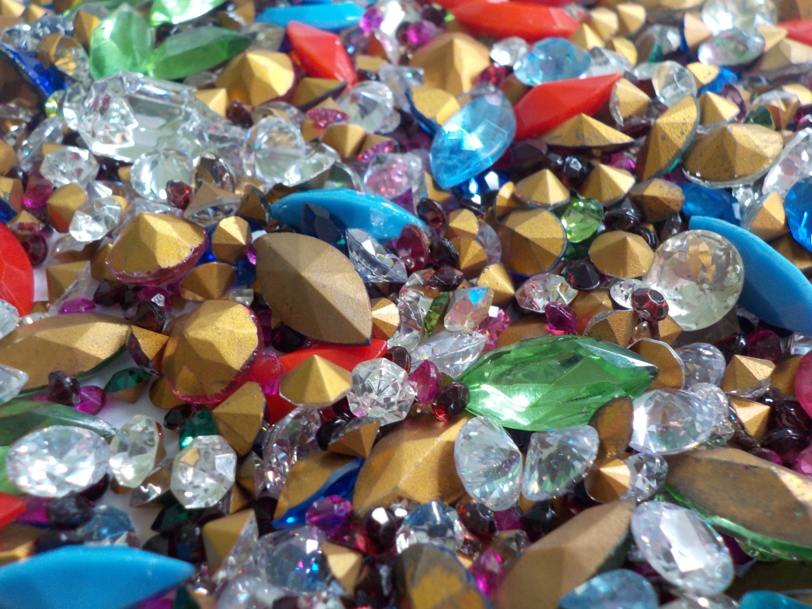 Foil Back Rhinestone & CZ Jewelry Making Supply 7 Oz Mixed Variety Shapes Colors