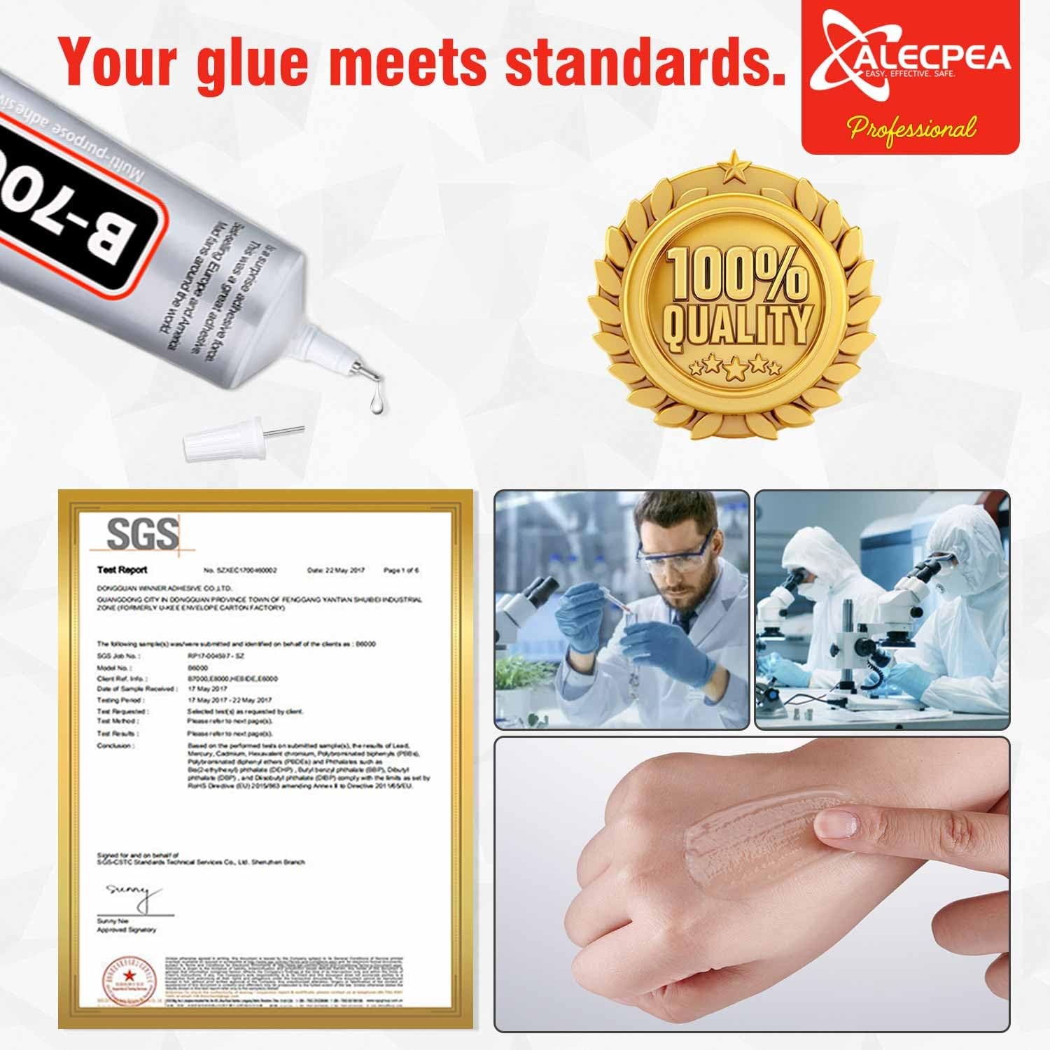 B-7000 Craft Glue for Jewelry Making – 110ml/3.7oz Grey (2 Pack)