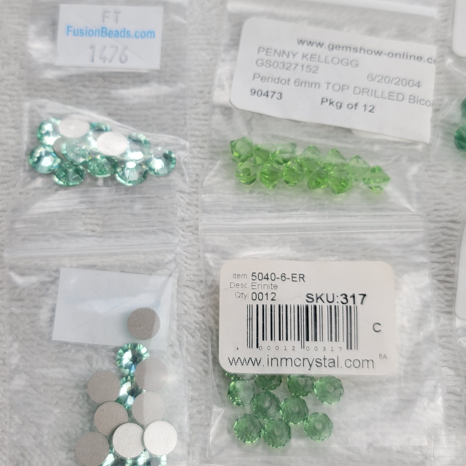 Swarovski Crystal Bead Lot Green Emerald Erinite Bicone Cube Pendant Mixed Qty