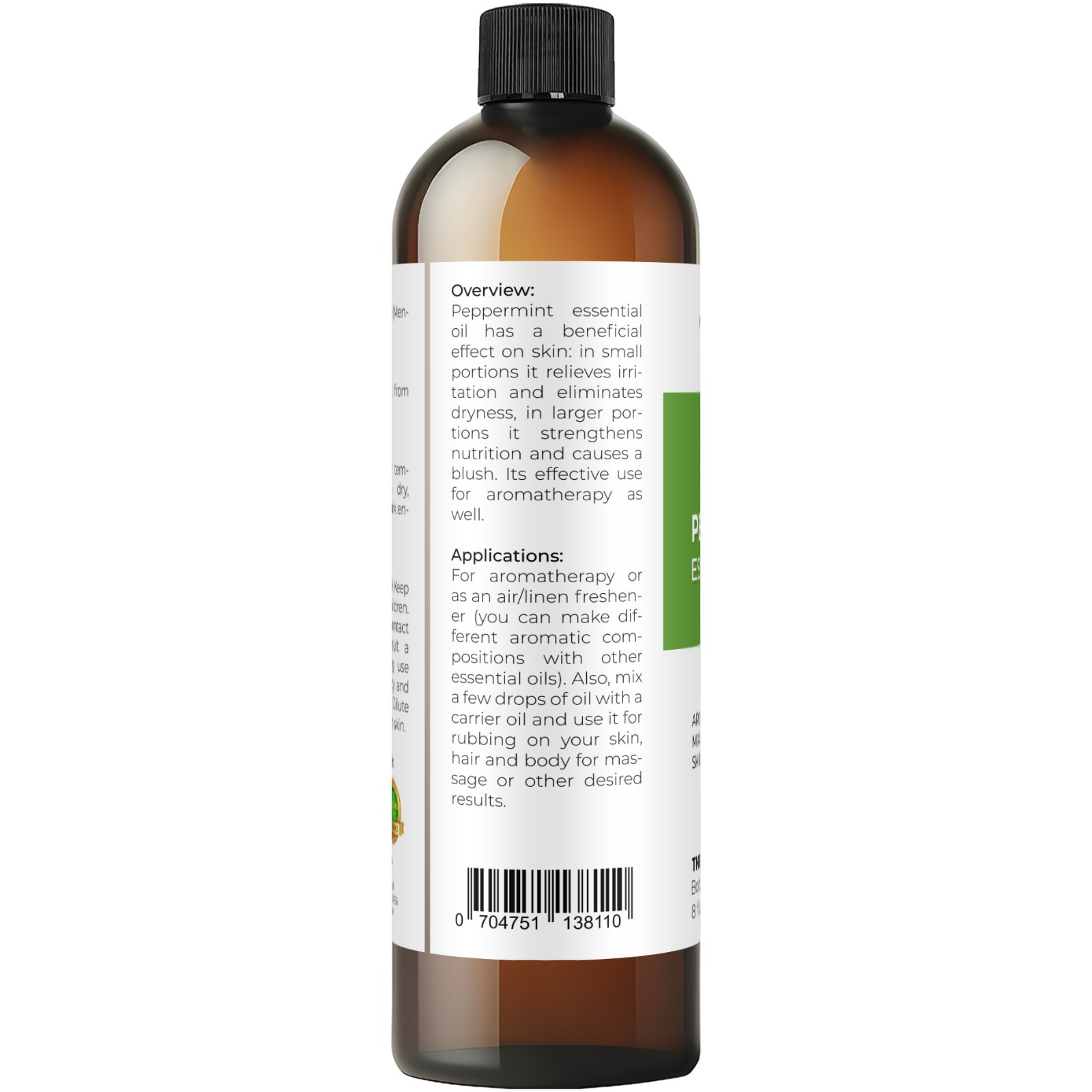 Peppermint Essential Oil by Velona 0.5 – 32 Fl Oz Therapeutic Grade Aromatherapy