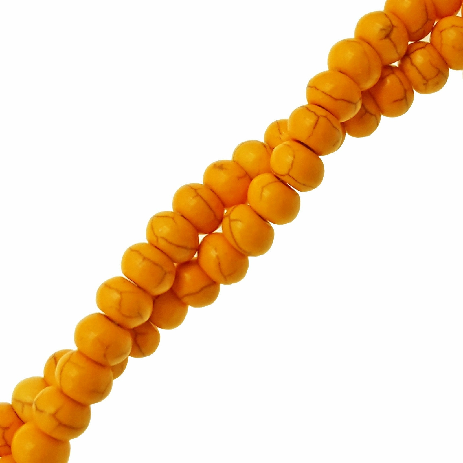 Orange Howlite Turquoise Smooth Rondelle Beads Size 2x4mm 4x6mm 15.5″ Strand