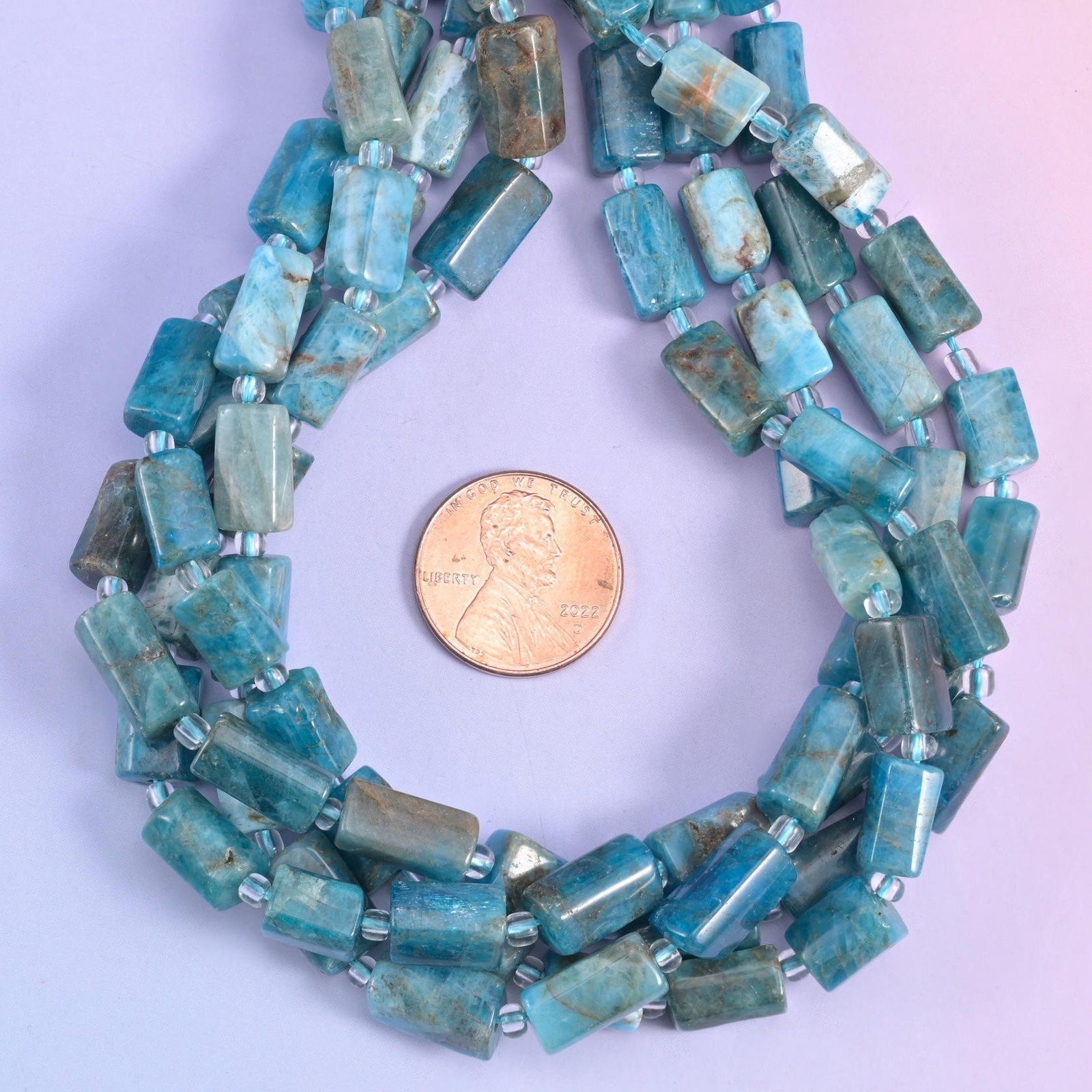 Blue Apatite Faceted Tube Beads Size 12x8mm Jewelry Making 15.5 Inch Strand