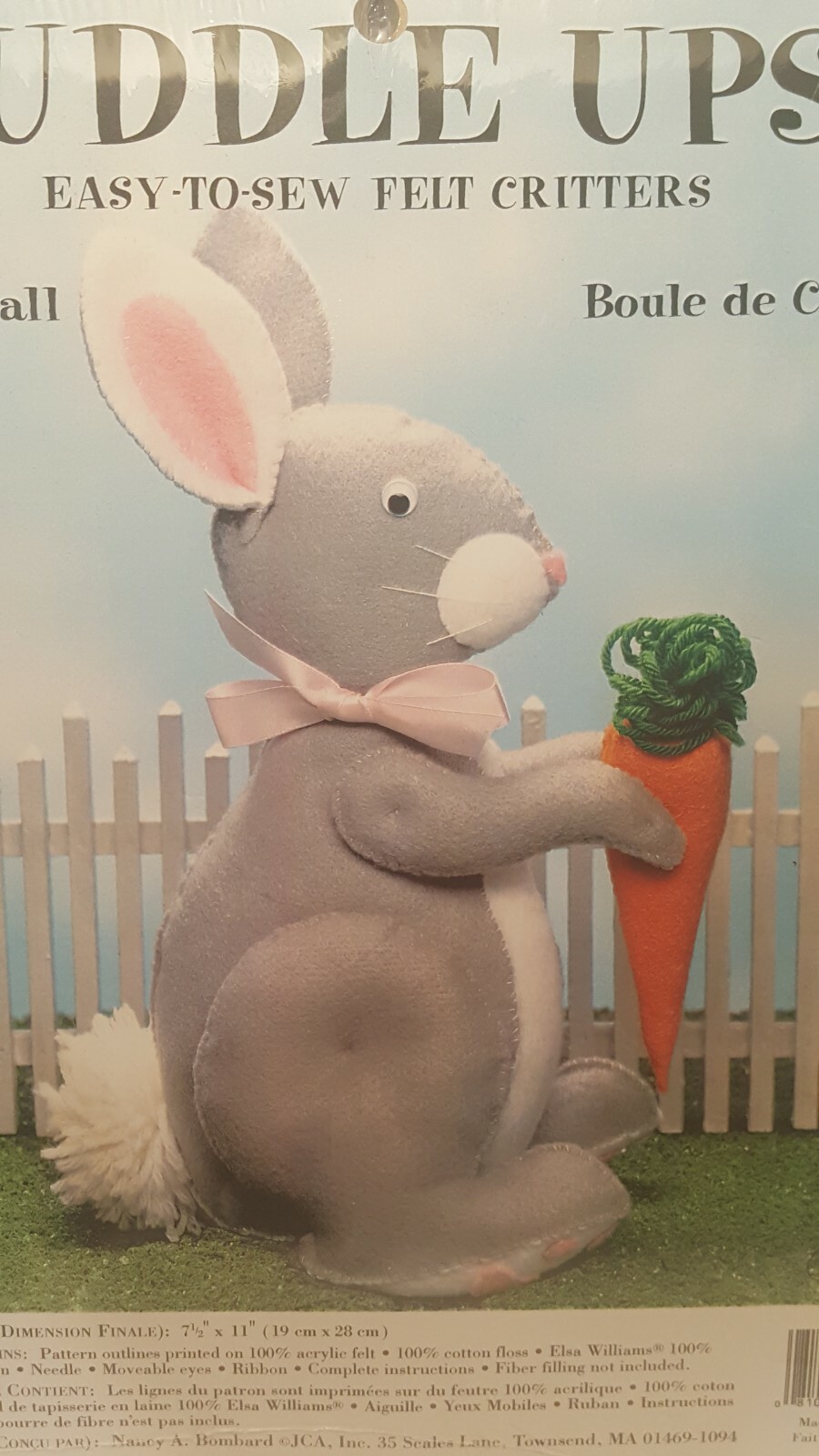 Cuddle Ups Easy Sew Felt Critters Bunny Rabbit with Carrot