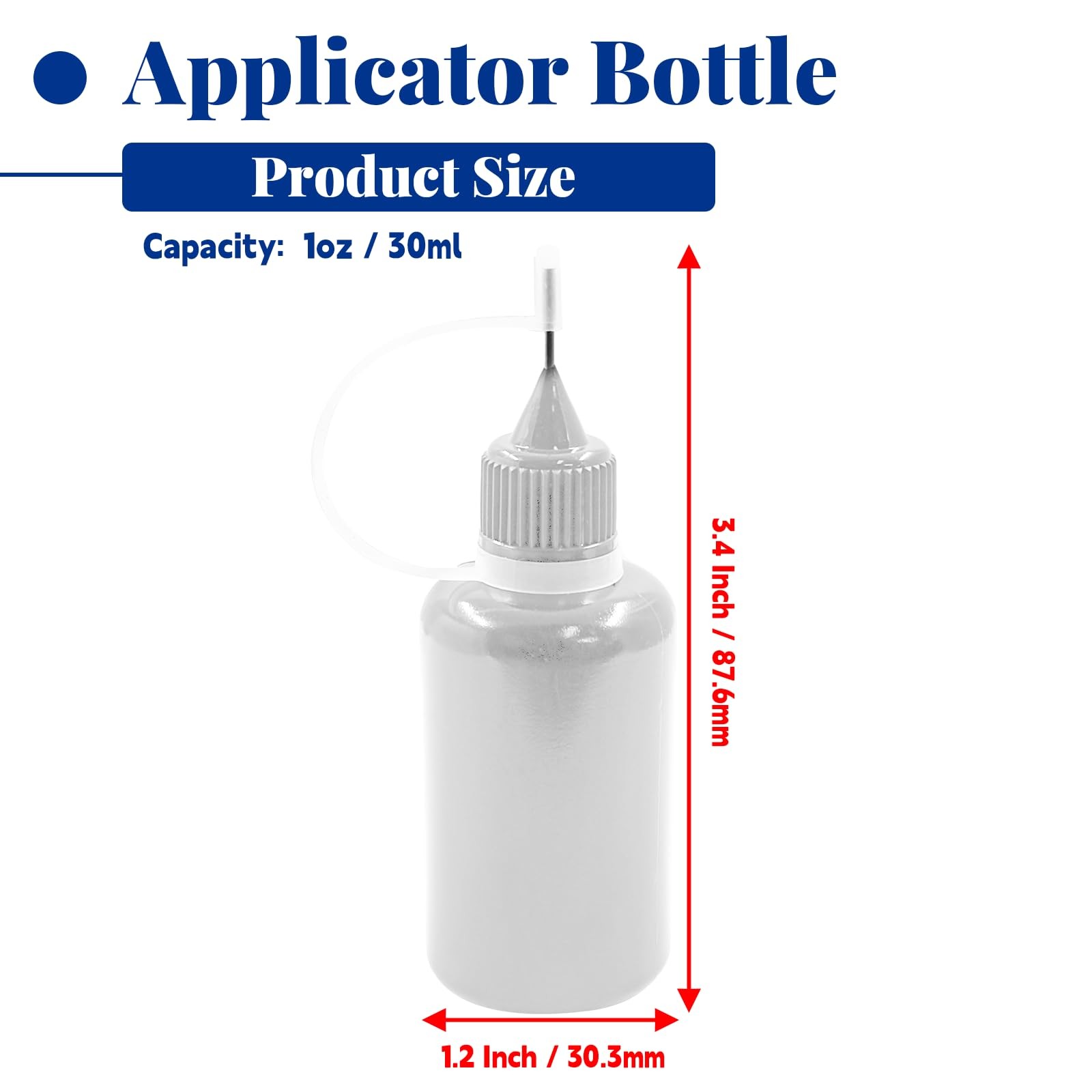 Hordion 12Pcs 1 Oz/ 30ml Transparent Precision Tip 30ml,