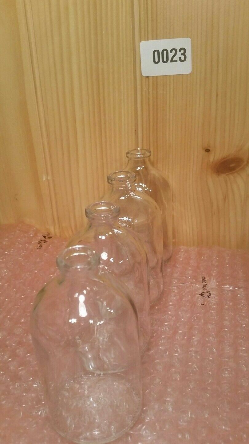 4Pcs 100ml Clear Glass Bottles Small Empty Transparent Vial NO LID
