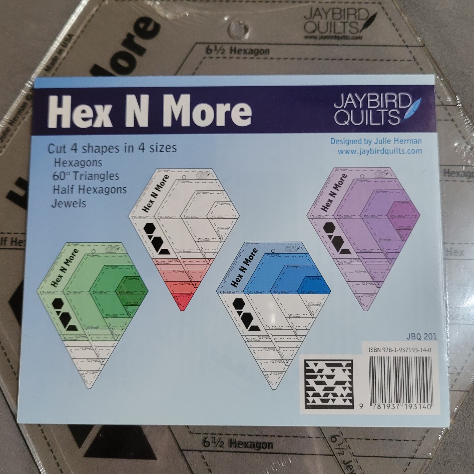 Jaybird Quilts Hex N More Ruler JBQ201 Multi-Size Quilting Template Tool NEW