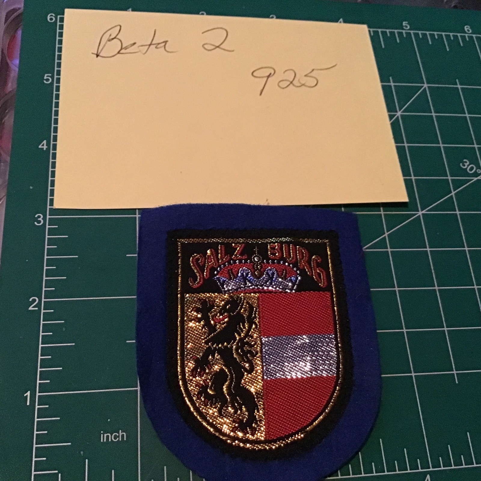 Vintage Salzburg, Austria Patch – Embroidered Gold Thread/blue Felt Sew-On