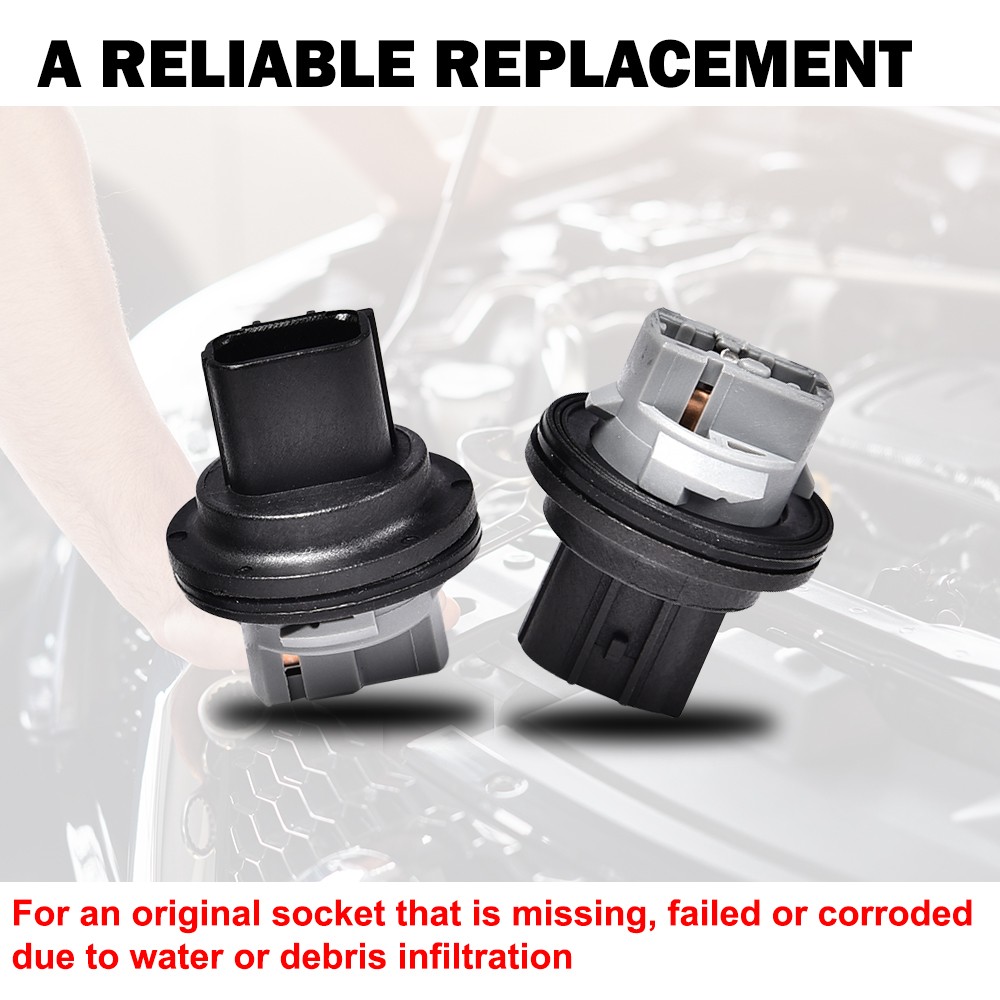 2PCS Front Turn Signal Light Connector Plug Bulb Socket For Dodge Dart 2013-2016