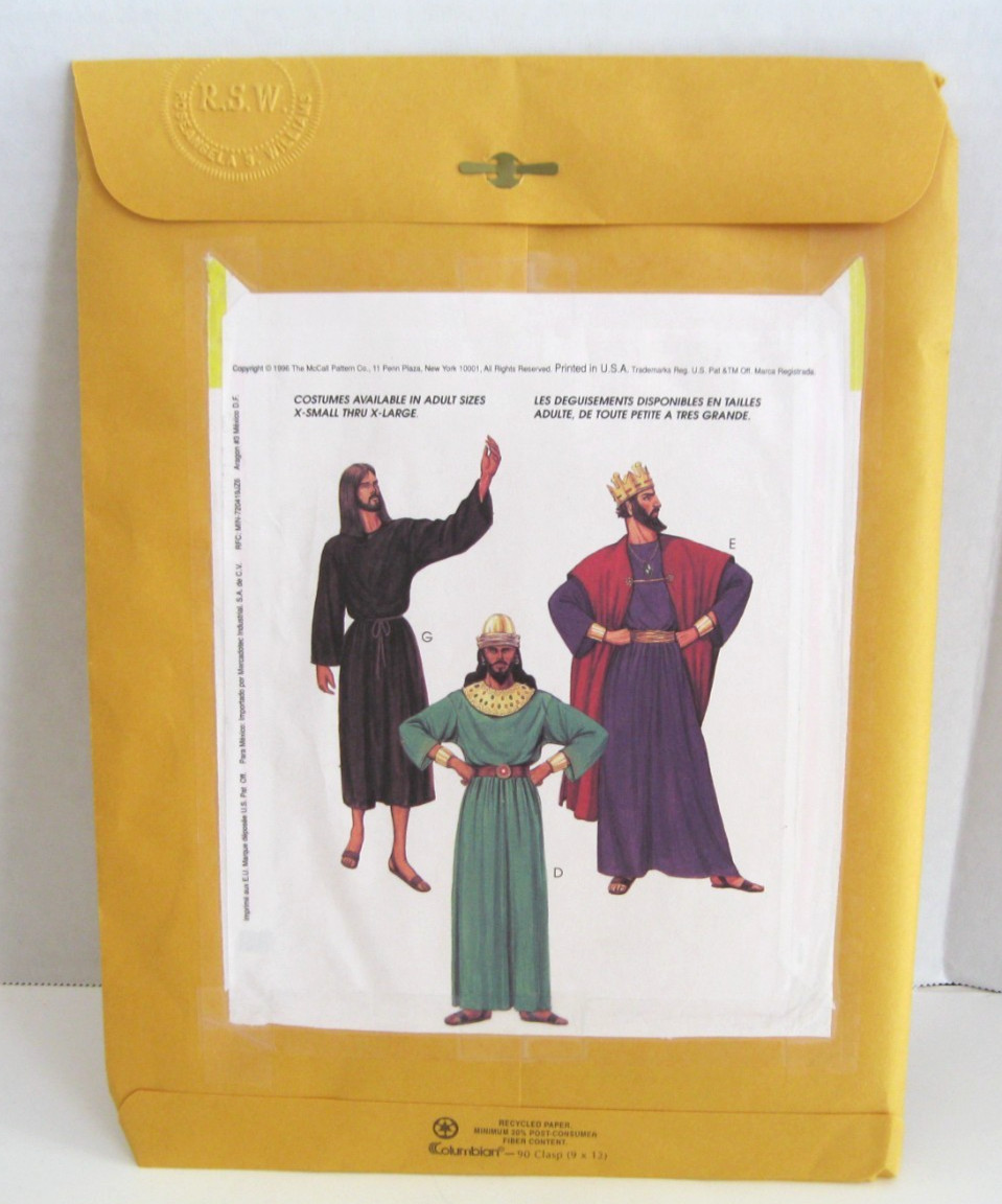 McCall’s 8435 Nativity /Biblical Unisex Adult Costume Pattern Medium (36, 38) UC