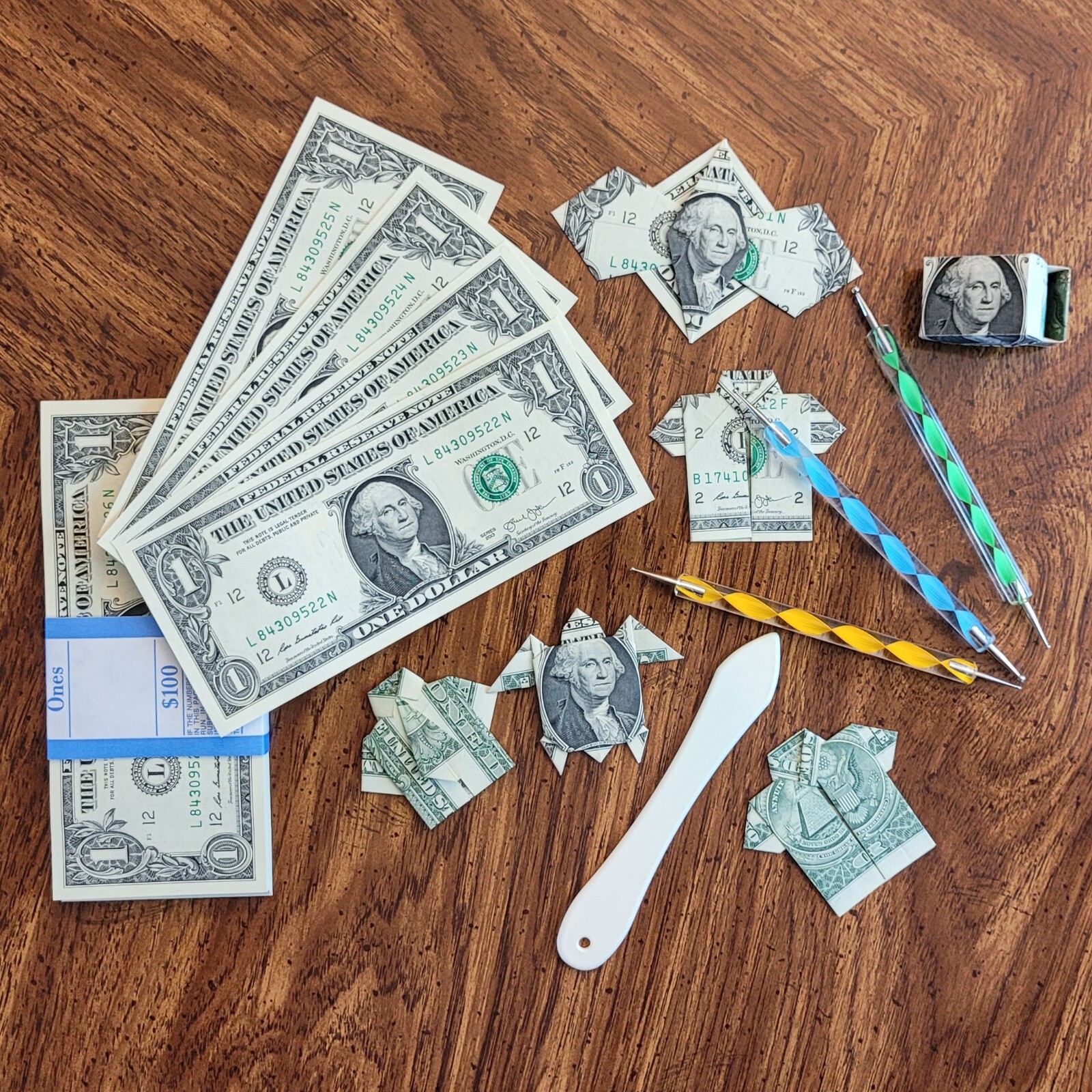 DOLLAR ORIGAMI HAWAIIAN SHIRT – Handmade Gift Art $1 Bill New Uncirculated Money