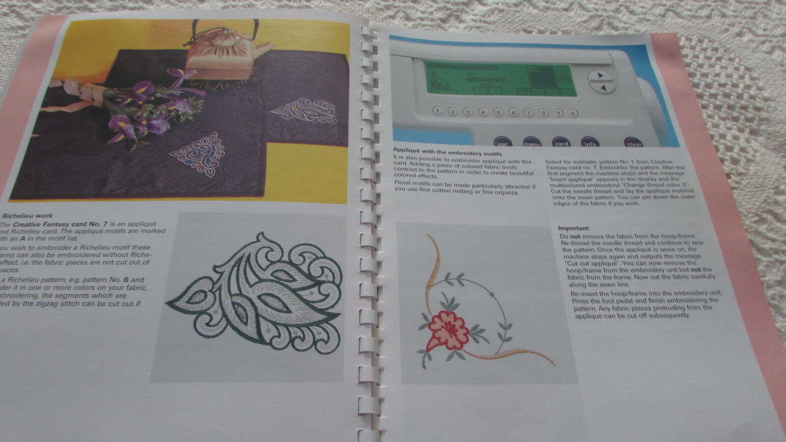 Pfaff 7560 Others ORIGINAL EMBROIDERY UNIT Manual Used Pre-Own Condition Good