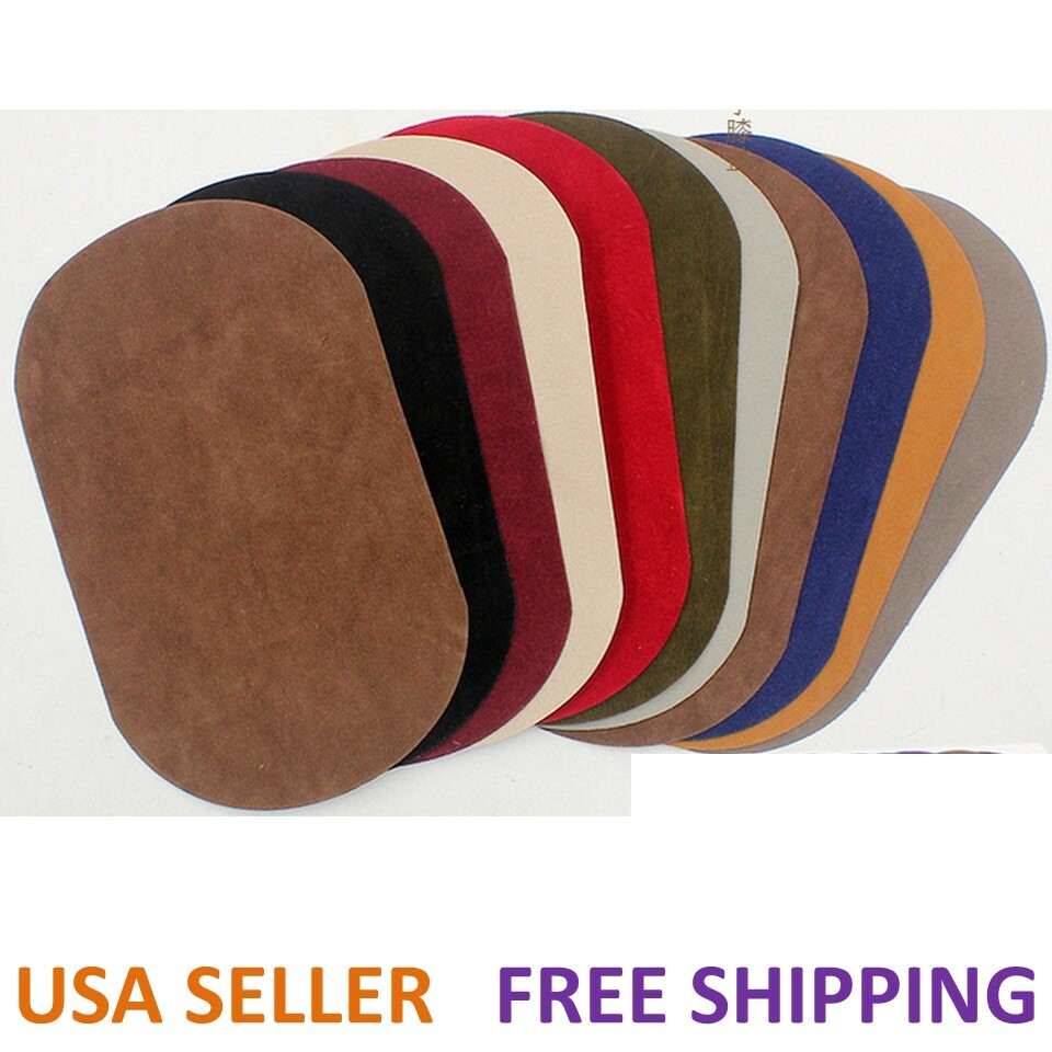 Suede Leather Iron-on Oval Elbow Knee Patches DIY Repair Sewing Applique USA