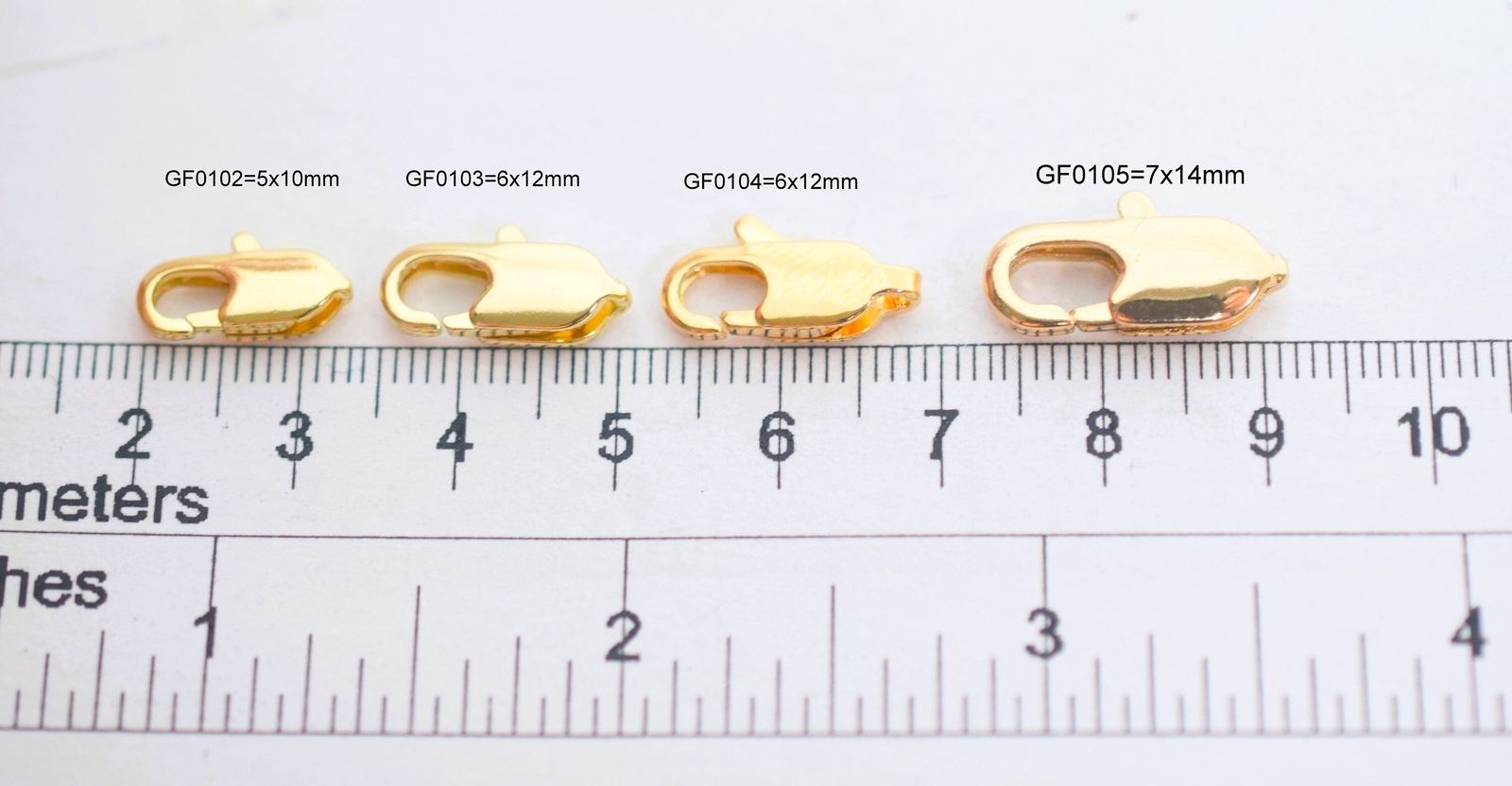 Gold Filled EP Lobster Claw Clasp,18 Kt/14 Kt For Jewelry different sizes