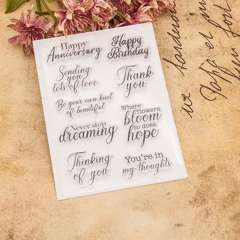 Happy Anniversary Greetings Blessings Silicone Clear Stamps Scrapbooking