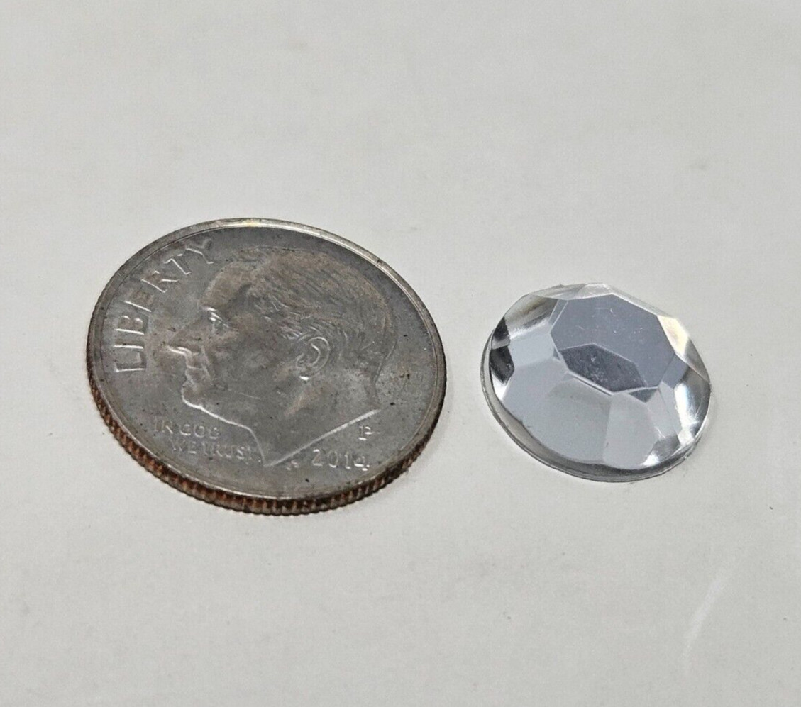 100 pcs 12mm Round Clear Crystal Rhinestones Craft Glue On Jewels Gems VTG