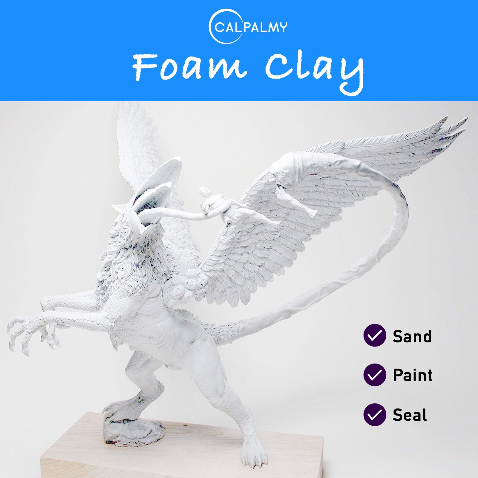 Moldable Cosplay Foam Clay (White) – High Density and Hiqh 300g, White