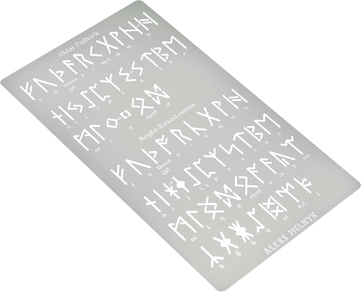 No.409 Metal Stencil, Elder Futhark and Anglo-Saxon Runes 0.5in,…