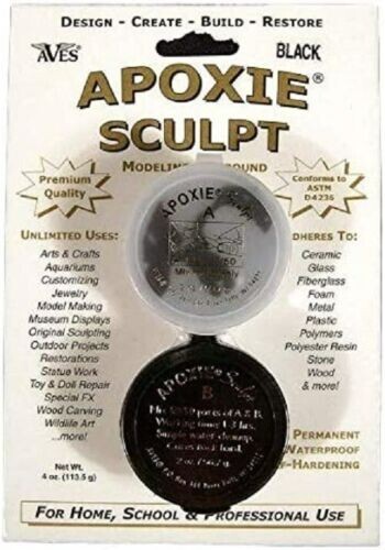 Aves Apoxie Sculpt 1/4 Lb Black – Air Dry Modeling Clay Compound Self Hardening