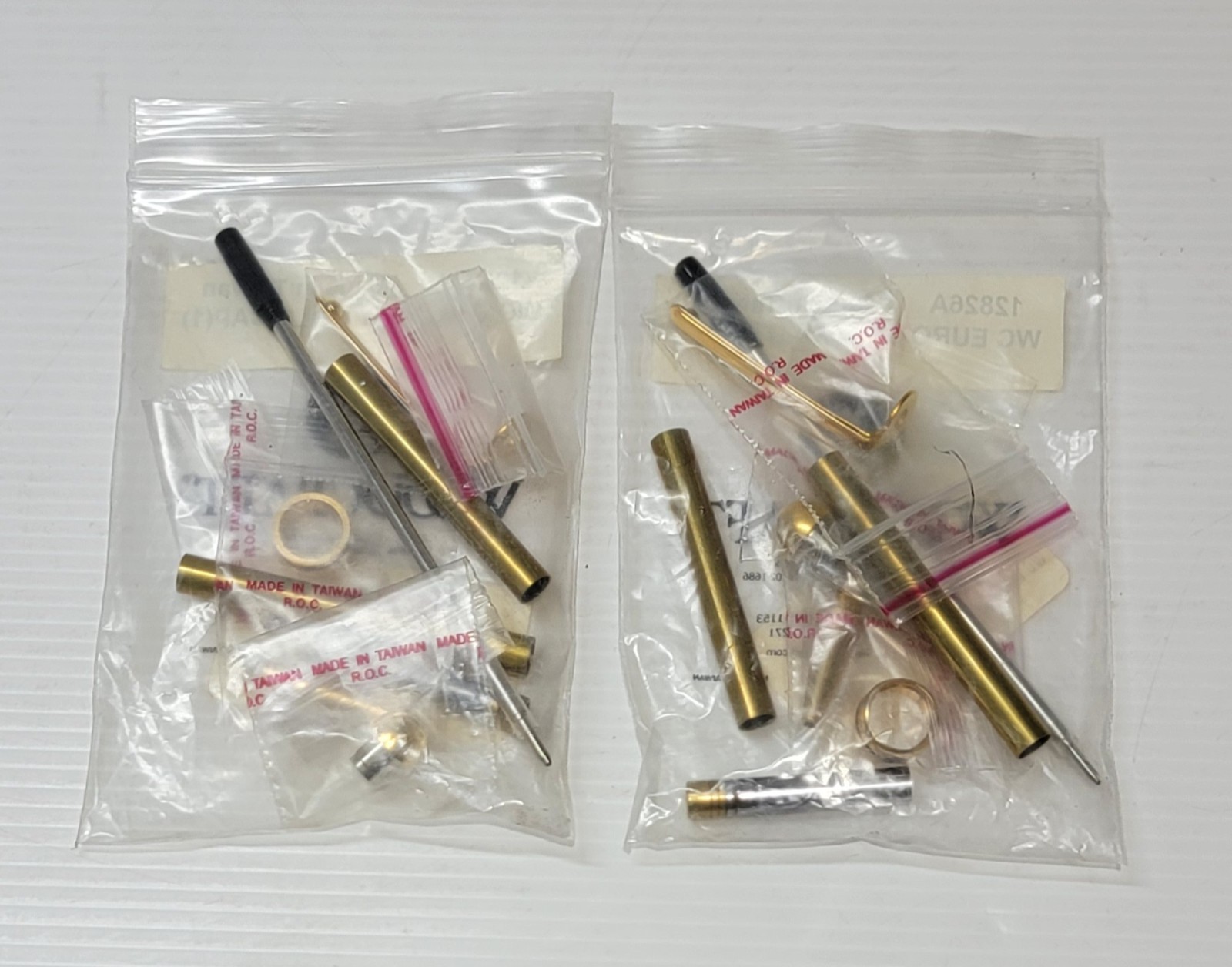 Woodcraft WC Euro Style Pen Woodworking Kit Wood Turning Brass Parts Lot Of 2