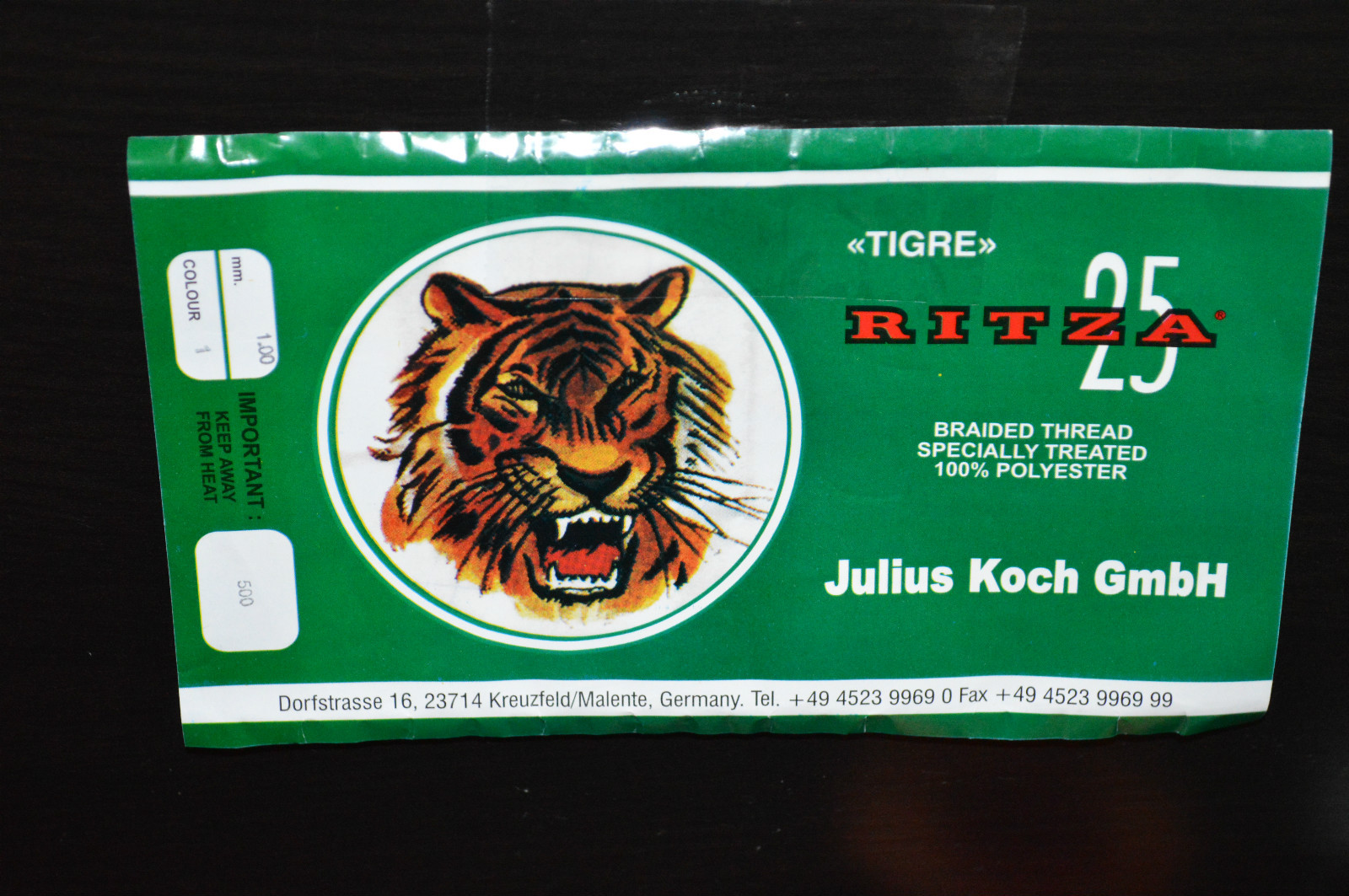 Ritza 25 Tiger Thread 1.0mm Wax Braided Polyester Leather Hand Sewing 25m/82ft