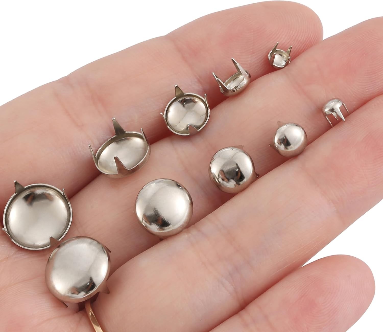 1220 Pcs Assorted Sizes Studs for Clothing Leather Rivets Round Dome Studs an…