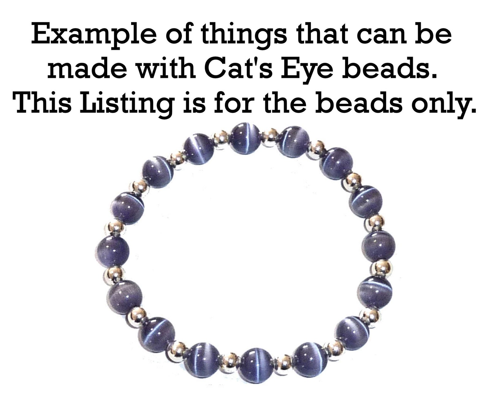 10 Strands of 8mm Round Beads, Fiber Optic Cats Eye Beads, 500 Beads, The Eye