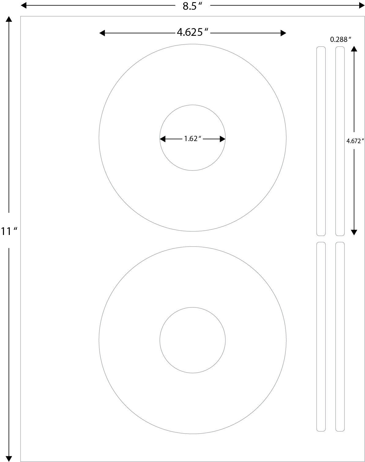CD / DVD Labels Fits Size 5931 Laser Ink Jet Blank White Matte Sheets