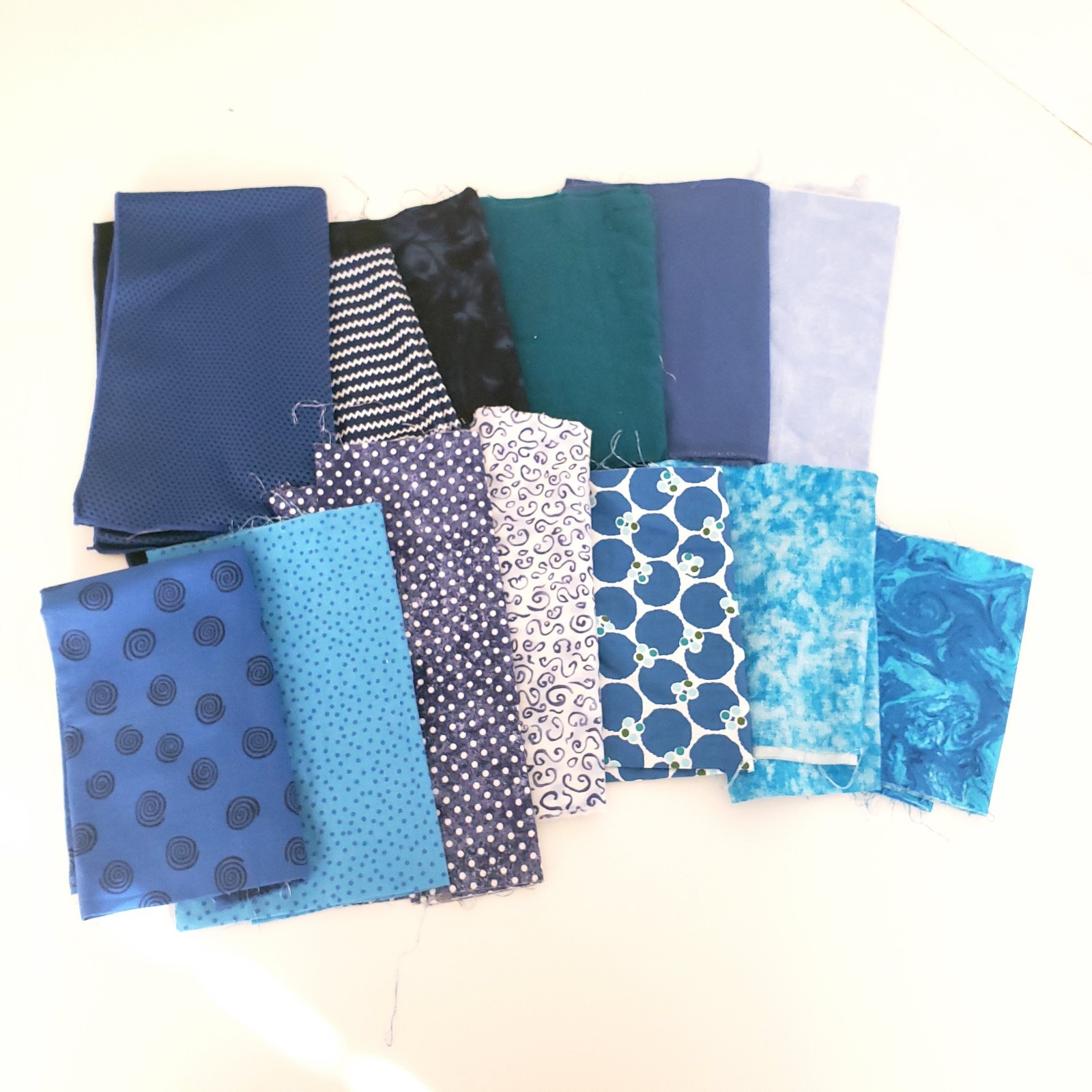 Fabric Scraps For Craft Varies of Sizes n Fabric Types – Theme Blue Color 12oz